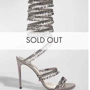 Rene Caovilla Womans Chandelier Beaded Wrap Sandal